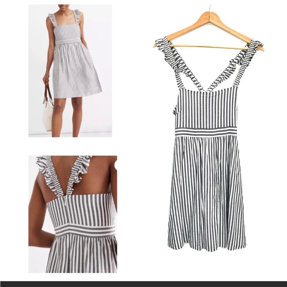 Madewell Striped-Ruffle Dress